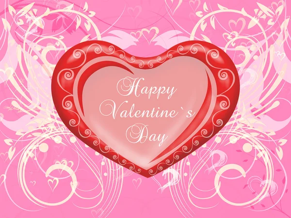 Aftelkalender Voor Valentijnsdag Kaart Groeten Illustratie Met Rood Hart Vorm — Stockfoto