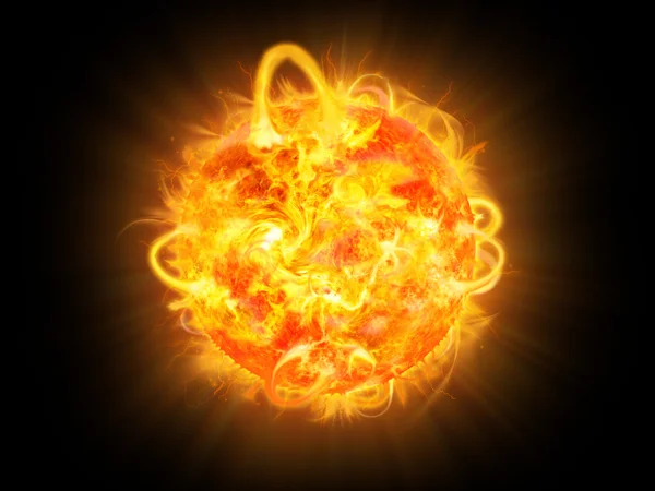Sonne Brennt Oberfläche Solare Explosion Illustration lizenzfreie Stockfotos