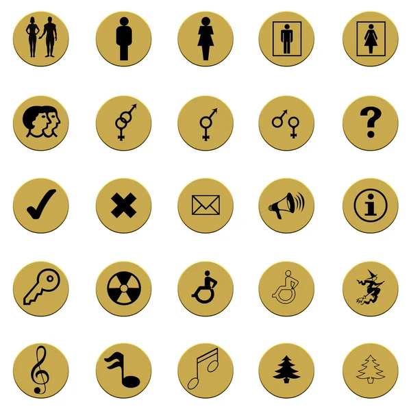 Zbiór różnych znaków złota odznaka — Zdjęcie stockowe