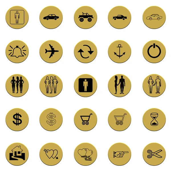 Zbiór różnych znaków złota odznaka — Zdjęcie stockowe
