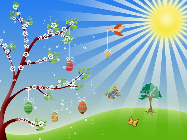 Húsvéti természet tavaszi illusztráció — Stock Fotó