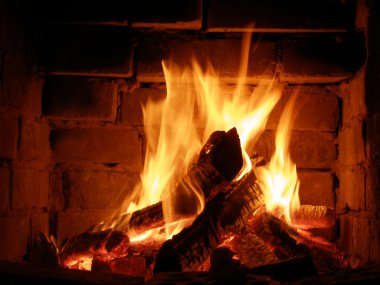 Fire in a fireplace clipart