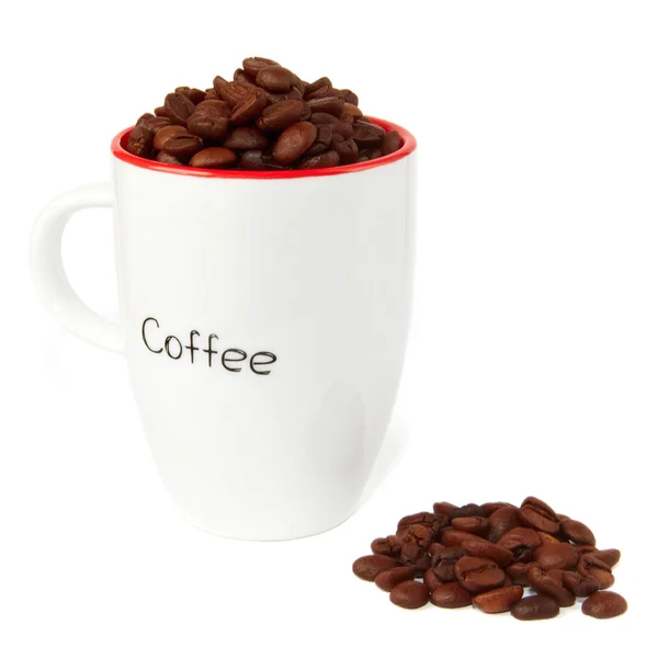 Coffee Beans in a White Cup — Stock Photo, Image