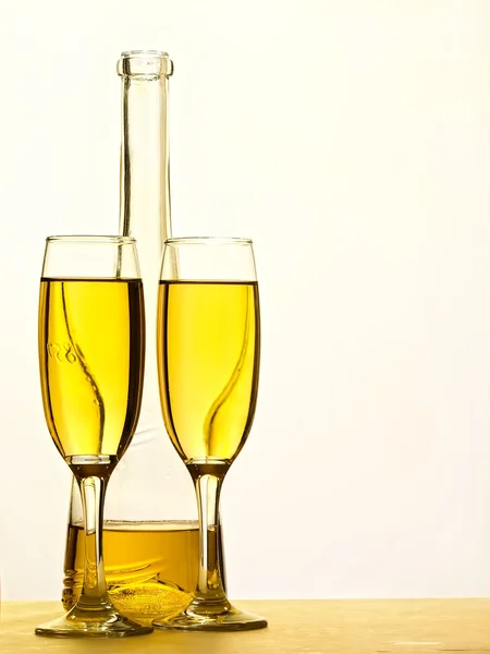 stock image Champagne glasses on celebration table