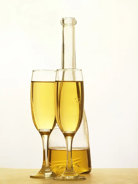 stock image Champagne glasses on celebration table