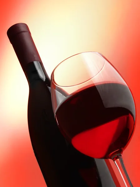 Vino Tinto Que Cae Una Botella Vino — Foto de Stock