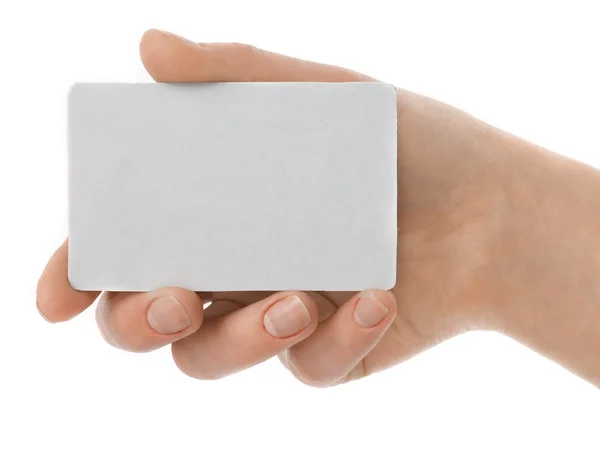 Кредитна картка жіноча рука тримає — стокове фото