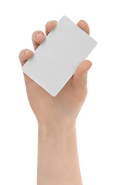 Kreditkort kvindelig hånd holder - Stock-foto