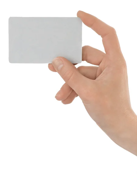 Cartão de crédito feminino mão segurando — Fotografia de Stock