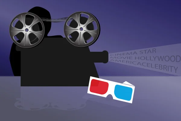 Projecteur vidéo cinéma — Image vectorielle