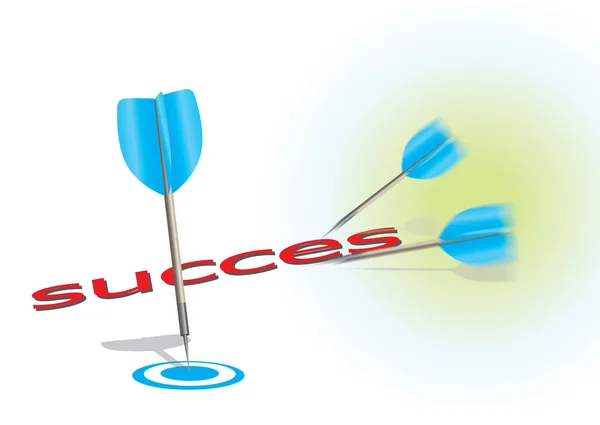 Fléchettes et succès — Image vectorielle