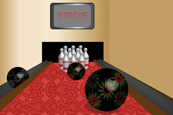 Bowling kamer — Stockvector
