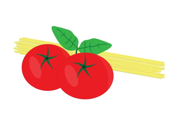 Italské těstoviny a rajčaty — Stockový vektor