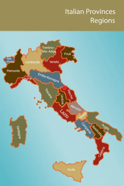 Landkarte von Italien — Stockvektor