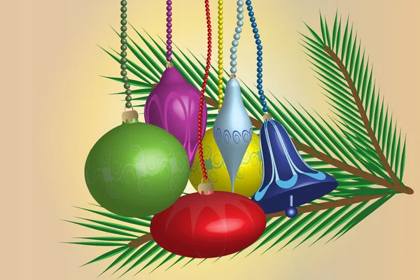 Navidad bolas decoración — Vector de stock