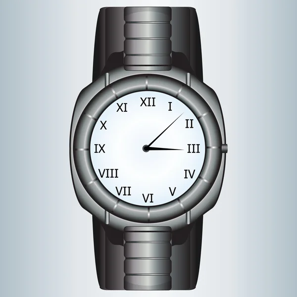 Moderno orologio metallico — Vettoriale Stock
