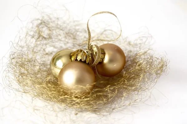 Christmas Decoration Tree Golden Globes — Stock Photo, Image