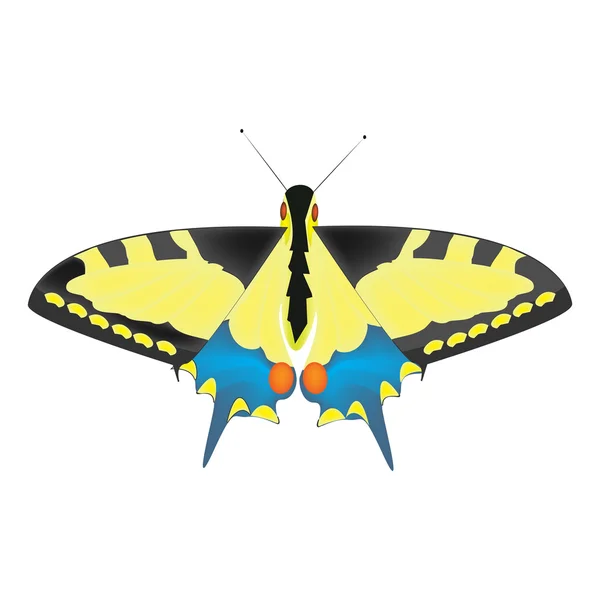 Uma ilustração de perto da borboleta da cauda da andorinha — Vetor de Stock