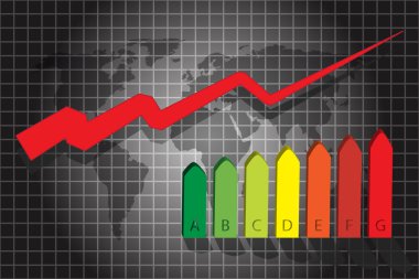 Dünya Haritası üzerinde enerji tüketiminin kavramsal çizimi