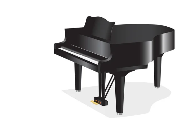 Grafisk Illustration Ett Piano Mot Vit Bakgrund — Stock vektor