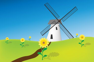 windmill Doğal ortamında grafik resmini