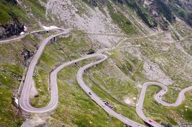 View with adventurous road of Transfagarasan clipart