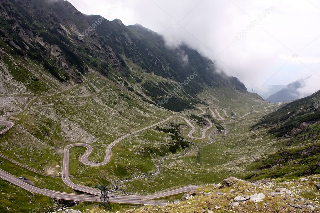Dangerous road of Transfagarasan route mountain