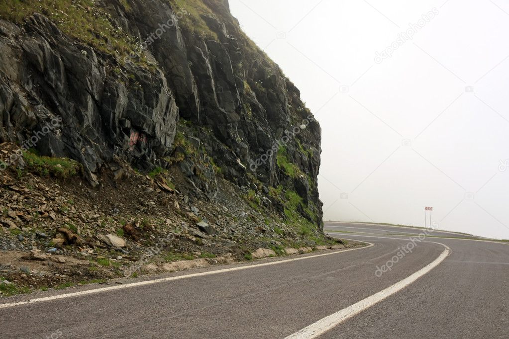 View of Transfagarsan road from Fagaras mountains