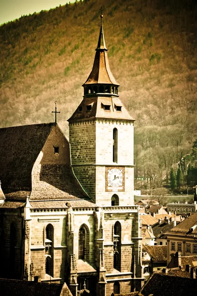 Μαύρη Εκκλησία Από Brasov Μεγαλύτερος Γοτθικός Ναός Μεταξύ Βιέννης Και — Φωτογραφία Αρχείου
