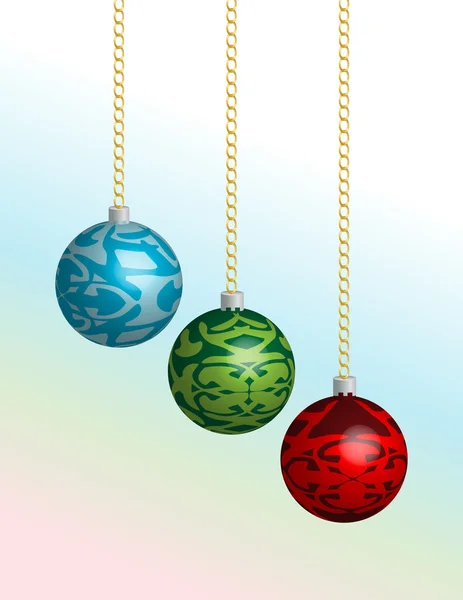 Boules Noël Suspendues Sur Fond — Image vectorielle