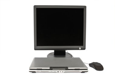 Flat monitör yakın laptop ve fare