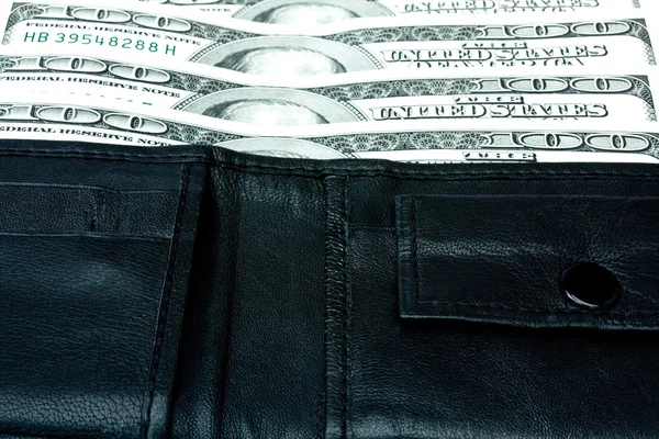 Dinheiro em uma bolsa — Fotografia de Stock