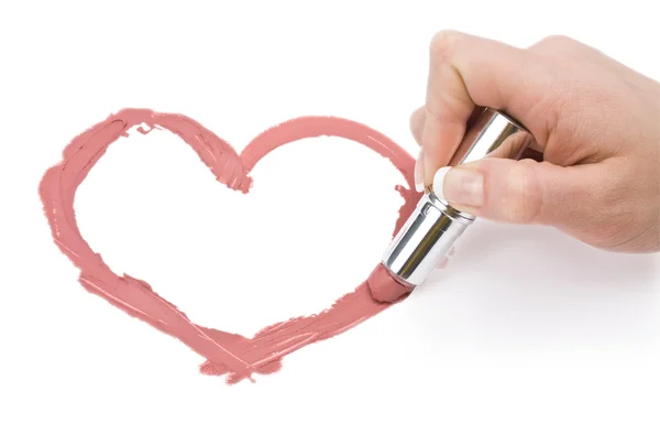 Καρδιά, ζωγραφισμένο από τον lipstic — Φωτογραφία Αρχείου