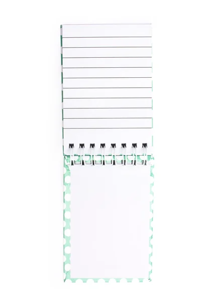 Cuaderno Abierto Aislado Una Línea Con Una Espiral — Foto de Stock