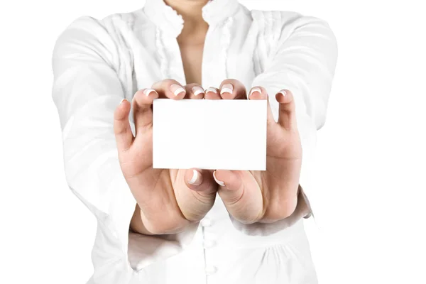 A card in the hands — Stock Photo, Image