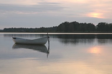 Boat at the lake clipart