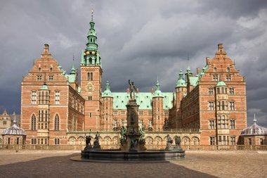 Front view of Frederiksborg castl clipart