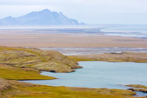 Landschaft Mit Bergen Und Meeresküste Süden Von Island — Stockfoto