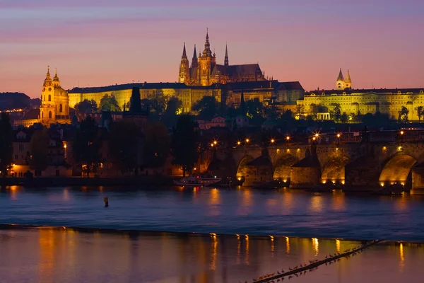 Ночь Прага — стоковое фото