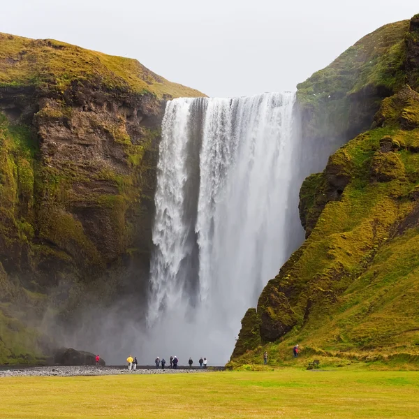 Wasserfall Skogarfoss Süden Islands lizenzfreie Stockbilder