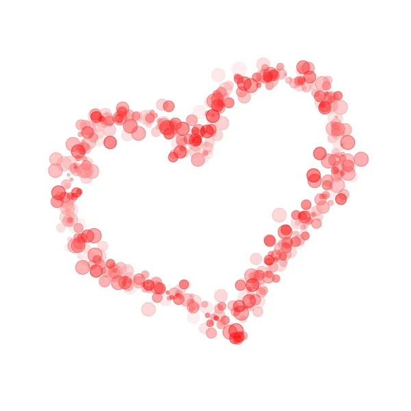 Coração Com Círculos Vermelhos Abstratos — Fotografia de Stock