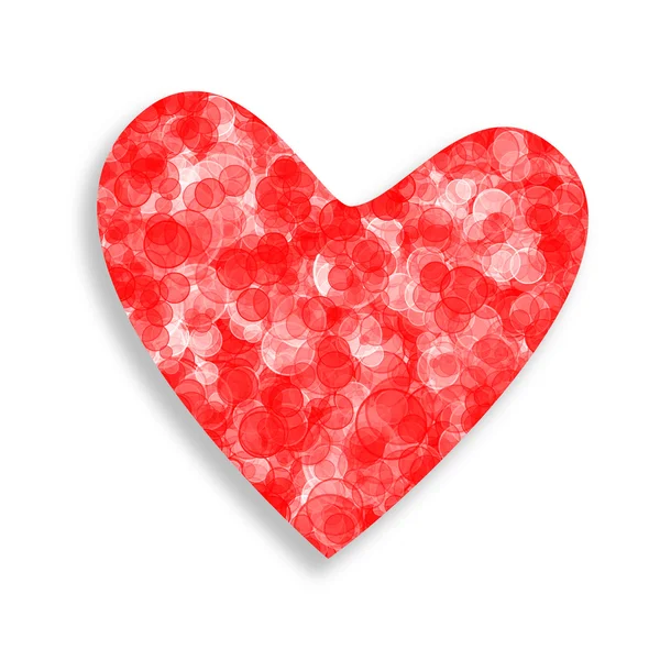 Corazón Con Círculos Abstractos Rojo Blanco —  Fotos de Stock