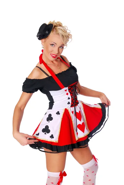 Sexy queen of hearts from Alice in Wonderland — Stock Photo, Image