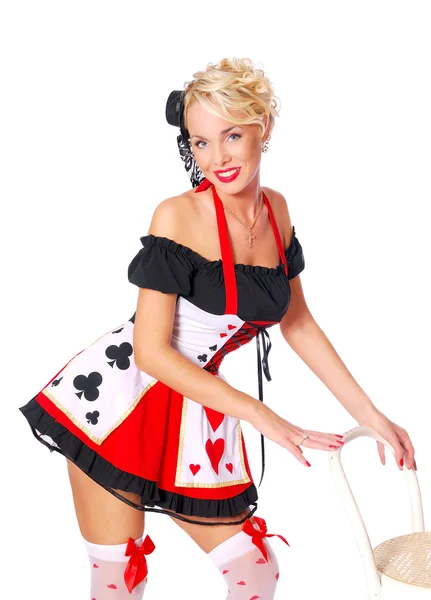 Sexy queen of hearts from Alice in Wonderland — Stock Photo, Image