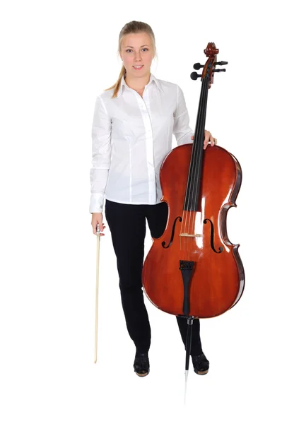 Young cellist standing — Stock Photo, Image