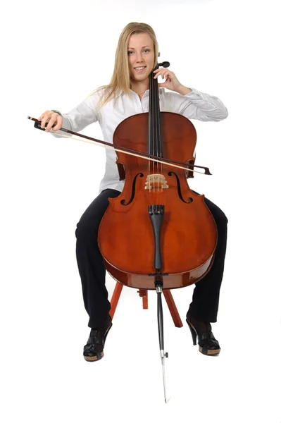 Young cellist playing — Stock Photo, Image