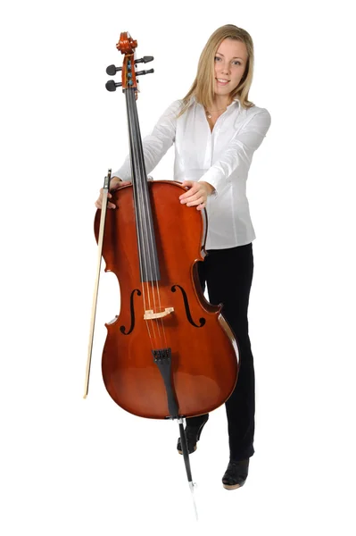 Ung cellist som spelar — Stockfoto