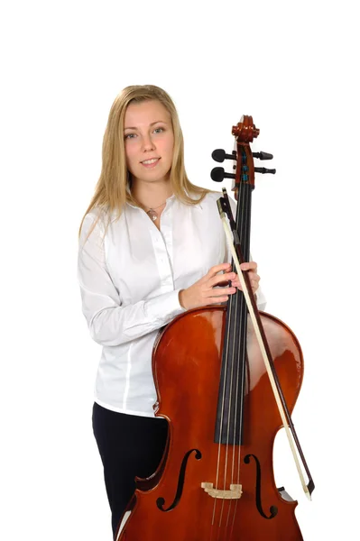 Jeune violoncelliste debout — Photo