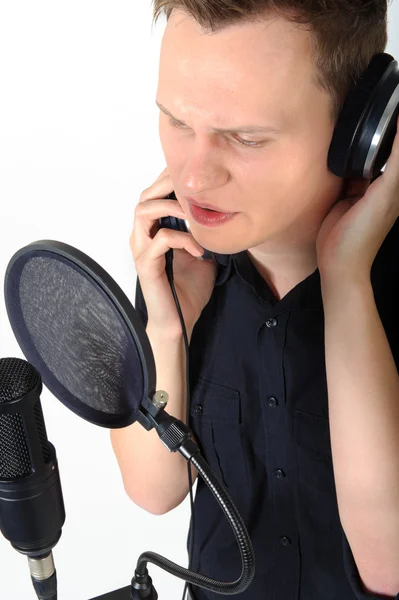 stock image Young man singing song