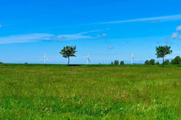 Wind turbine landschap op brnholm islad — Stockfoto